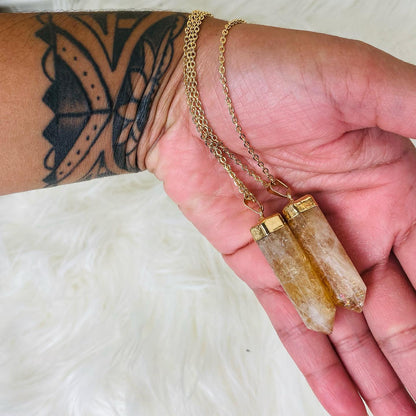 Polished Citrine Point Pendant