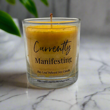 Currently Manifesting Bay Leaf Infused Soy Candle