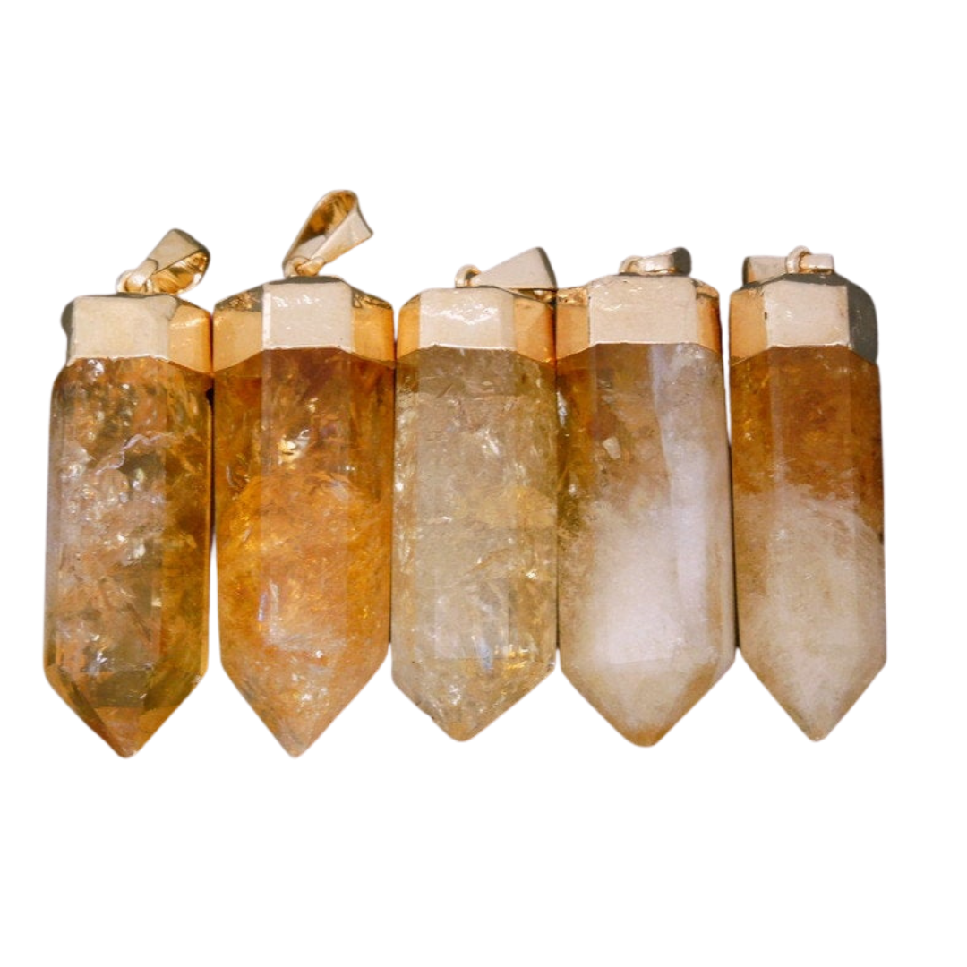 Polished Citrine Point Pendant