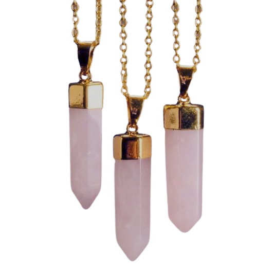 Polished Rose Quartz Point Pendant