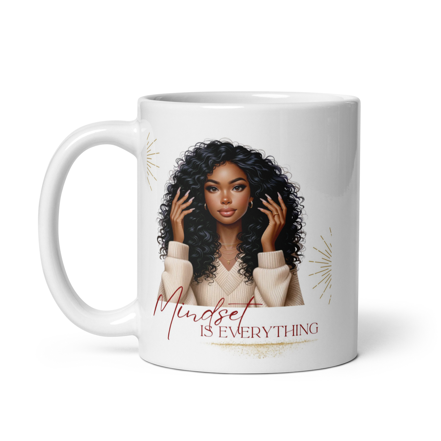 Mindset is Everything Mug (Black Hair)